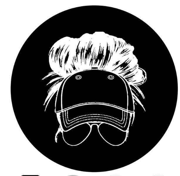 Messy Bun In Baseball Cap With Sunglasses (Any Color) Spare Tire Cover
