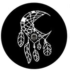 Moon Dream Catcher With Feathers Spare Tire Cover