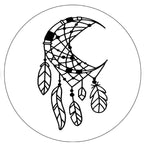 Moon Dream Catcher With Feathers White Spare Tire Cover