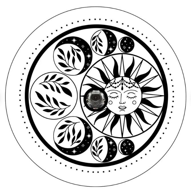 Moon Phase Around The Sun White Spare Tire Cover