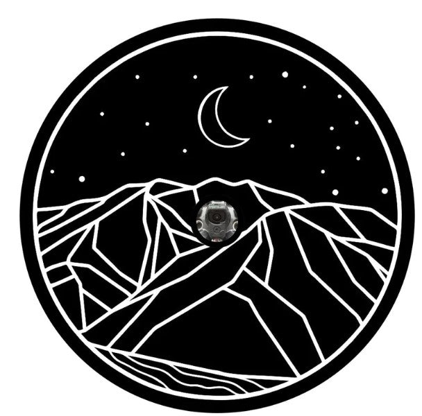 Mountain Range Under The Night Sky (Any Color) Spare Tire Cover