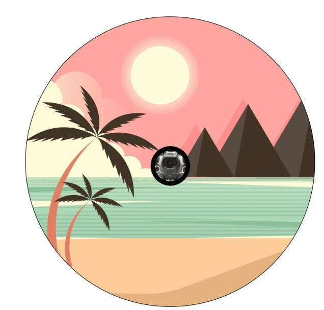 Mountain Meet The Sea Beach Spare Tire Cover