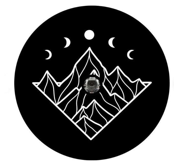 Mountains With Moon Phases Spare Tire Cover