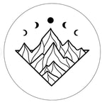 Mountains With Moon Phases White Spare Tire Cover