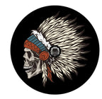 Native American Warrior Chief Skull Spare Tire Cover