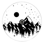 Night Sky In The Mountains With Pine Trees White (Any Color) Spare Tire Cover
