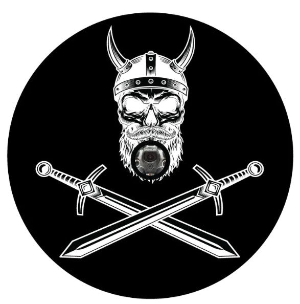 Nordic Viking Warrior Skull & Swords Spare Tire Cover