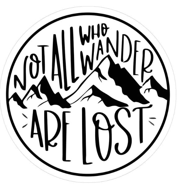 Not All Who Wander Are Lost Mountain Landscape White (Any Color) Spare Tire Cover