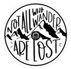 Not All Who Wander Are Lost Mountain Landscape White (Any Color) Spare Tire Cover