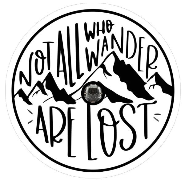 Not All Who Wander Are Lost Mountain Landscape White (Any Color) Spare Tire Cover