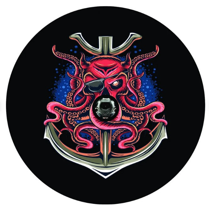 Octopus With Anchor Spare Tire Cover