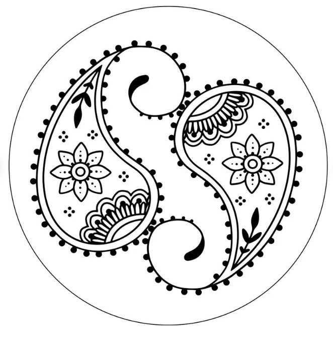 Paisley Bandana Flower Mandala White Spare Tire Cover