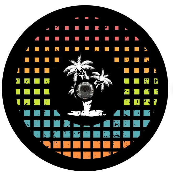 Palm Tree Summer Vibes Spare Tire Cover