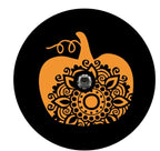 Pumpkin Silhouette & Mandala Spare Tire Cover