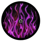 Purple Fire Flames Spare Tire Cover