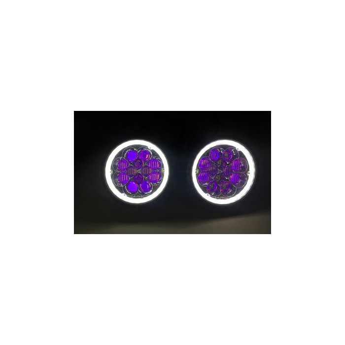 Jeep JK/CJ/TJ 7 Inch Spider Eye Headlights w/White DRL Halo and RGB Accent Backlighting