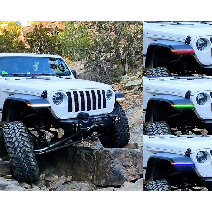 Jeep Wrangler JL/Gladiator JT Slim DRL Sahara/Overland Fender Chop Kit with RGB