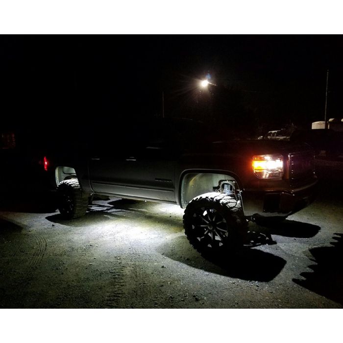 LED Rock Lights 4 Pods Kit White