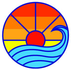 Retro Sun With Waves Spare Tire Cover