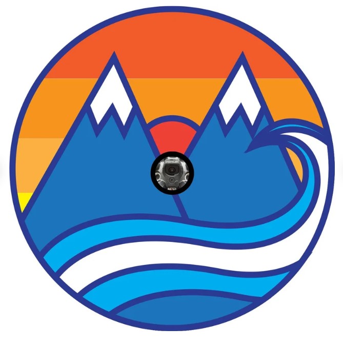 Retro Sun With Windy Mountain Top Tire Cover