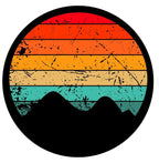 Retro Vintage Mountain Sun Spare Tire Cover