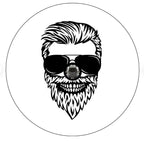 Skull Daddy With Beard & Sunglasses White Spare Tire Cover