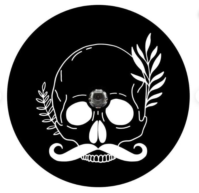 Skull With Mustache Spare Tire Cover