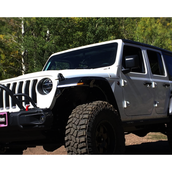 Jeep Wrangler JL/Gladiator JT Slim Smoked DRL Sahara/Overland Fender Chop Kit