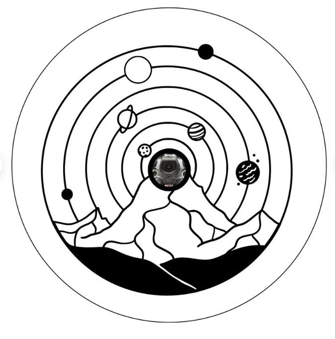 Solar System Around The Mountains White Spare Tire Cover