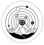 Solar System Around The Mountains White Spare Tire Cover