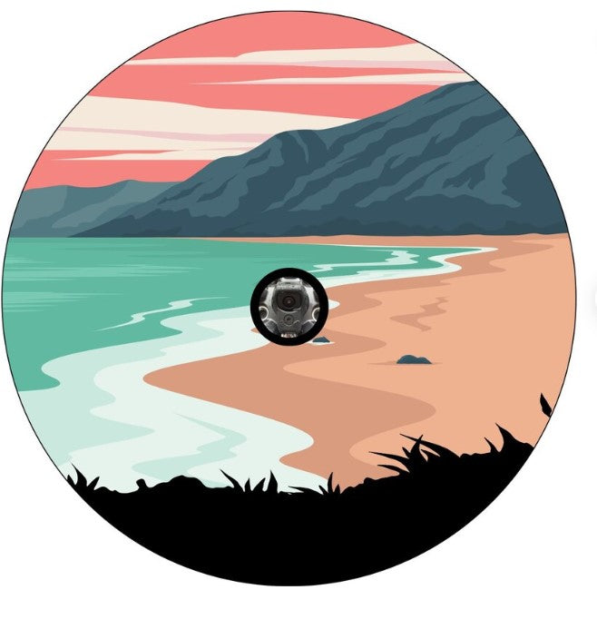 Somewhere On A Beach Spare Tire Cover