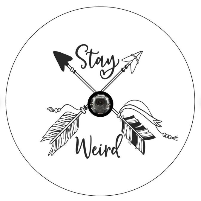 Stay Weird Arrows White Spare Tire Cover
