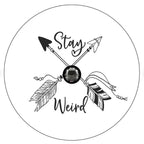 Stay Weird Arrows White Spare Tire Cover