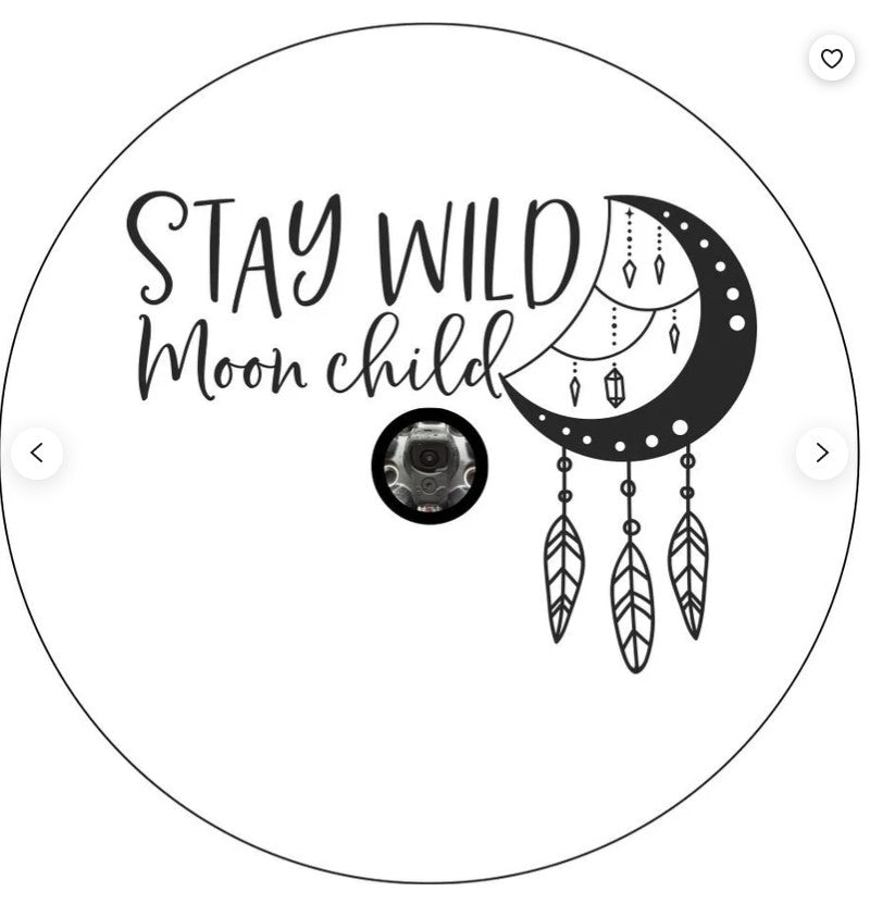 Stay Wild Moon Child Dream Catcher White Spare Tire Cover