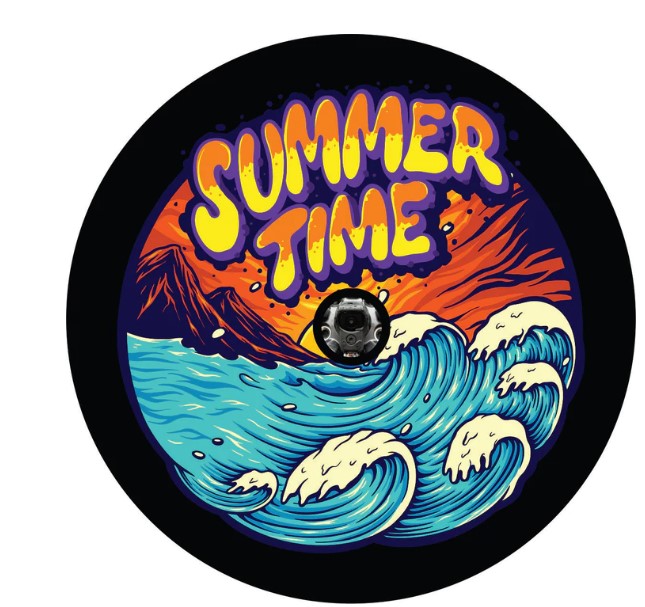 Summer Time Painted Waves Spare Tire Cover