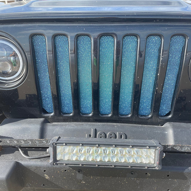 Teal Fleck Print Grille Insert