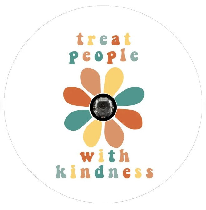 Treat People With Kindness White Spare Tire Cover