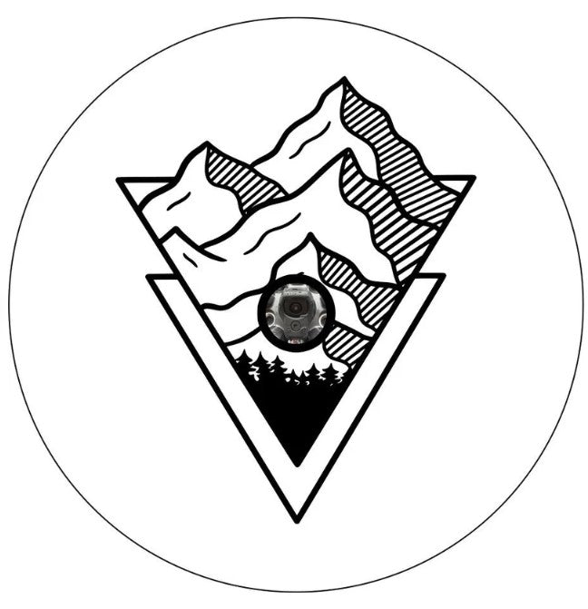 Triangle Mountain White Spare Tire Cover