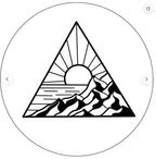 Triangle Sunrise Beach Waves With Mountains White Spare Tire Cover