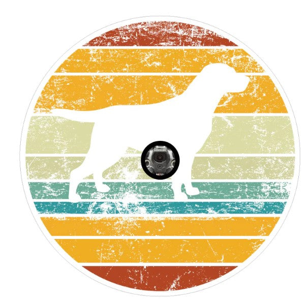 Vintage Labrador Dog White Spare Tire Cover