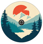 Vintage Mountain Landscape Spare Tire Cover