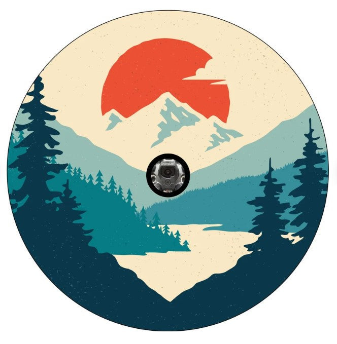 Vintage Mountain Landscape Spare Tire Cover