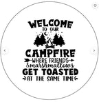Welcome To Our Campfire White (Any Color) Spare Tire Cover