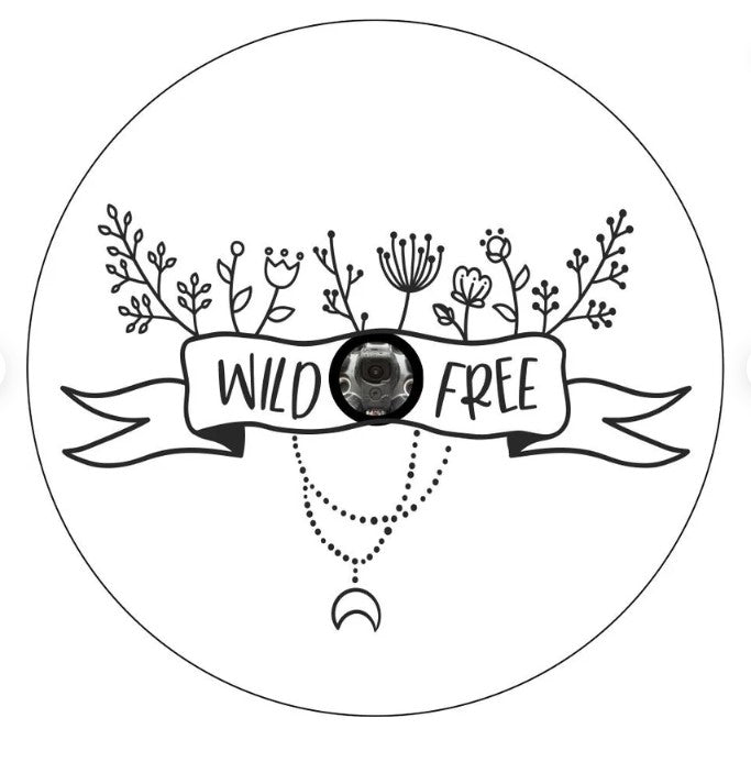 Wild & Free Flowers White Spare Tire Cover