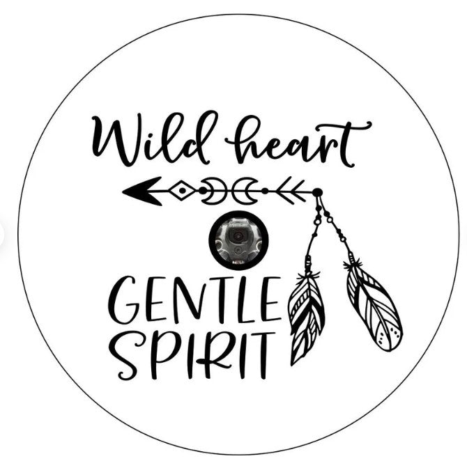 Wild Heart Gentle Spirit Arrow White Spare Tire Cover