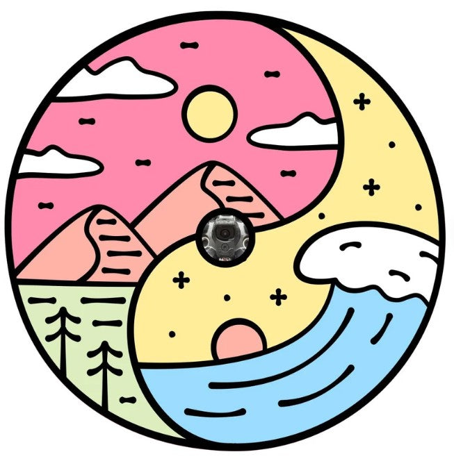 Yin Yang Mountain Wave Spare Tire Cover